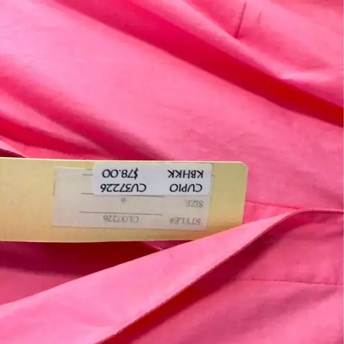 cupio Hot pink tie front crop style button up popping collar blouse