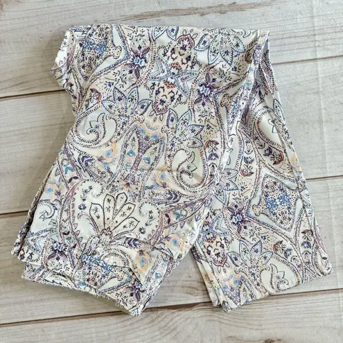 Chico's NEW Chico’s Slim Leg Crops in Fetching Paisley 5 Pocket Printed Denim Size 1P/8P