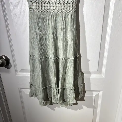Olive Tree Elegant Green Sleeveless Dress