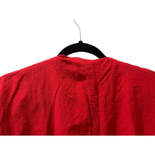 Vintage 80's New Wave Lightweight Duck Embroidered Shirt Size Medium Grandmacore Red