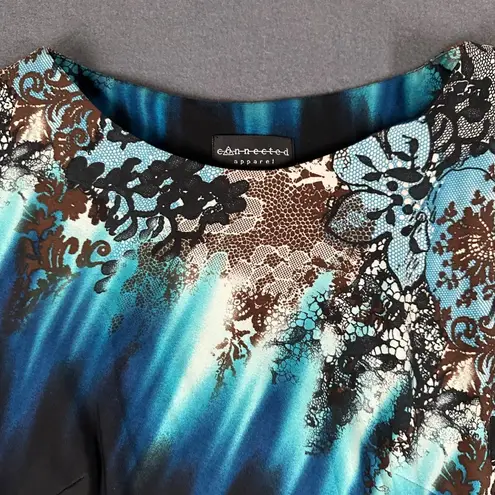 Connected Apparel Vtg Connected Apparel 6 Round Neck Pullover 3/4 Sleeve Sheath Dress Knee Length