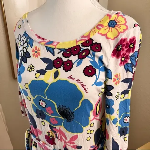 Love moschino Floral Belted Midi Jersey Dress Size 6