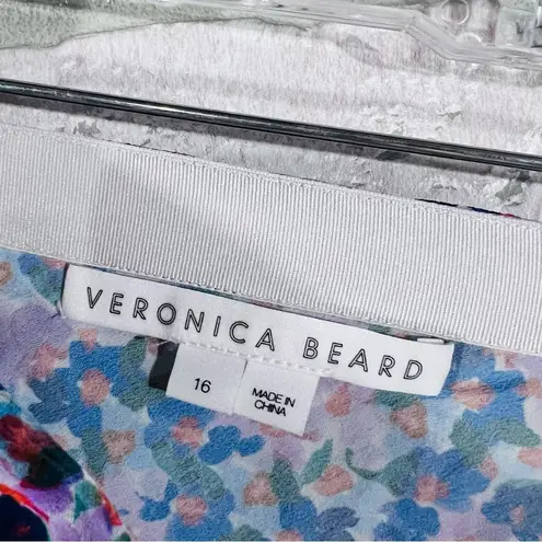 Veronica Beard Spencer Silk Side Ruched Abstract Floral Pencil Skirt Size 16