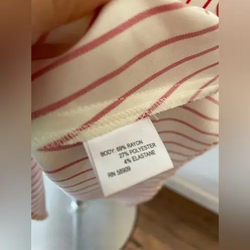 Daniel Cremieux Cremiux Red Stripe Modest Womens Belted Dress