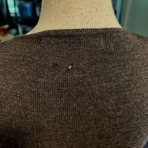 Marconi Size S Maxi Wrap Sweater Dress Wool Blend Charcoal Grey Minimal FLAW Gray