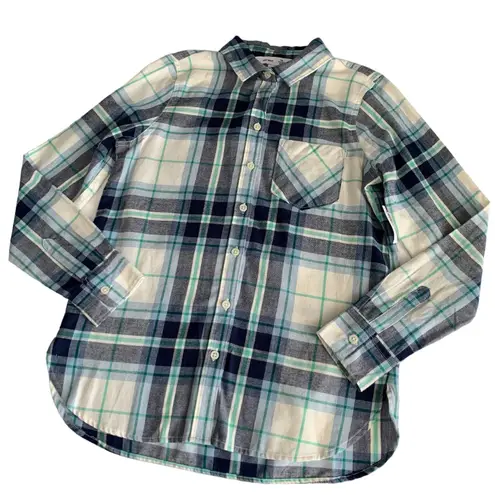 Via Penny Lane Reworked Apparel | Sublime Custom Button Down Flannel Shirt Small Blue