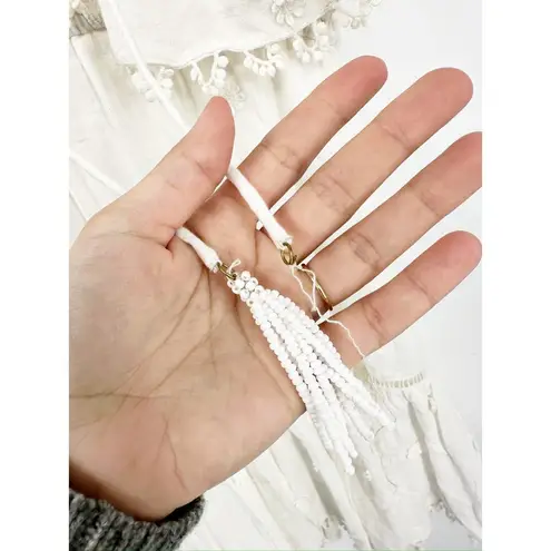 Farm Rio White 3D Flower Flutter Sleeve A-Line Resort Mini Dress Size Medium