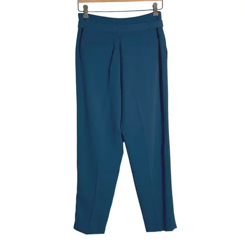 Boden Teal Blue High Waisted Belted Cropped Ankle Pants Women's Size 6