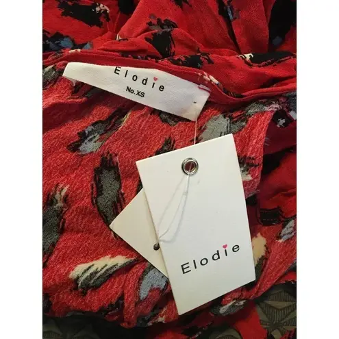 Elodie NEW Women Size XS Red Tie Shoulder Surplice Neck Tank Top