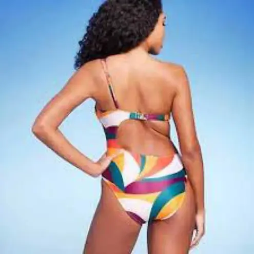 Shade & Shore  Women's One Shoulder Cut Out One Piece Swimsuit / Large-NWT