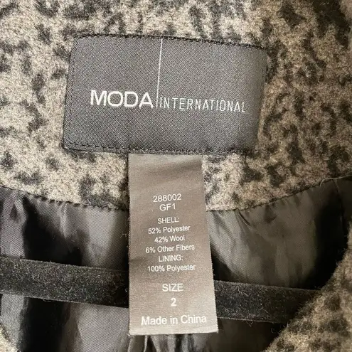 Moda International Victorias Secret Y2K Leopard Print Gray Black Peacoat Jacket