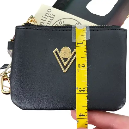 Valentino Orlandi Black Studded Vegan Leather Crossbody Bag and Coin Purse