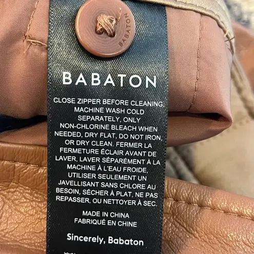 Babaton Aritizia Wide Leg Vegan Leather Pants Size 6 Chocolate Brown