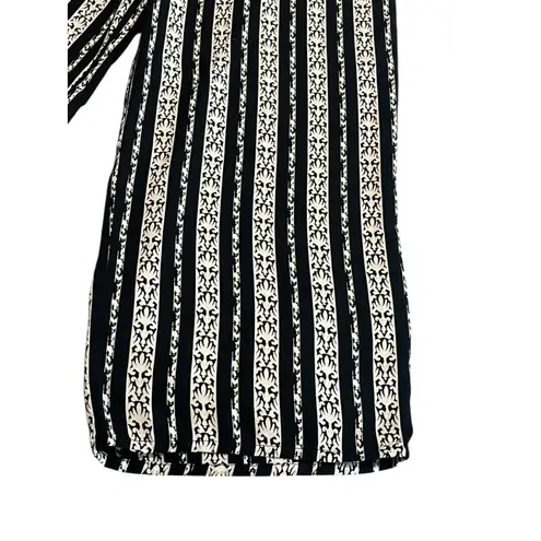 Judy Knapp Angie Pants Womens Size M Beach Cover Up Wide Leg Black White Stripe Size M
