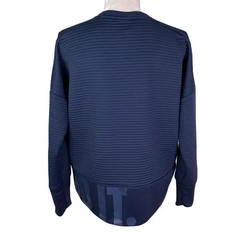 Nike  Dri Fit M Navy Training Double Knit Ribbed Sweatshirt Just Do It