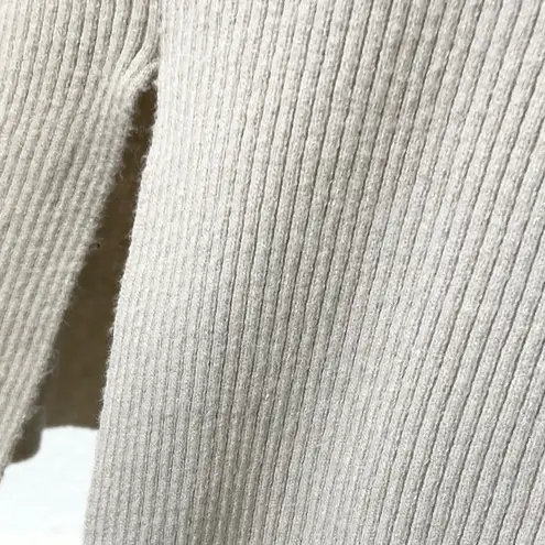 Lulus  Womens M Jourdaine Taupe Bell‎ Sleeve Sweater Dress V-Neck Fall Stretchy