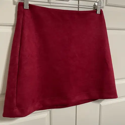 Pink Lily  faux suede a-line mini skirt women’s small maroon​