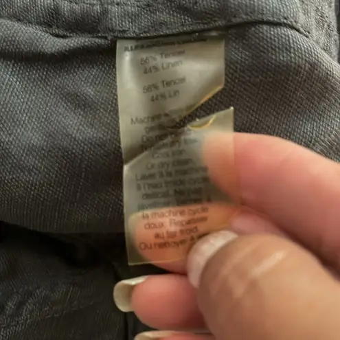 T by Alexander Wang Linen Tencel Romper Shorts Smoke Gray Feliz Size M