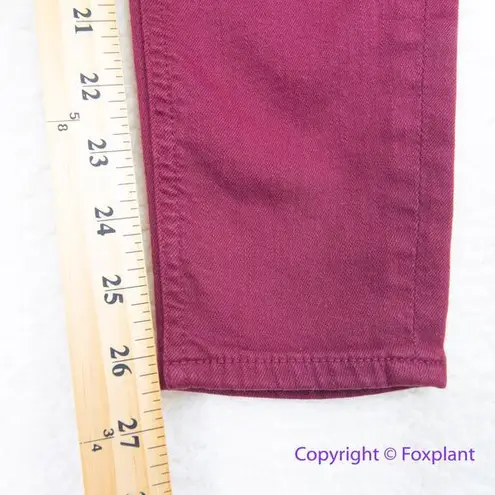 New! Jen 7, 7 for all mankind dark burgundy skinny legging ankle jeans, size 0 Red