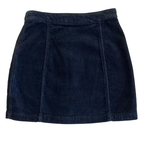 Marine layer Black Button Up Corduroy Mini Skirt Women's Size 0 Retro 90s Y2K