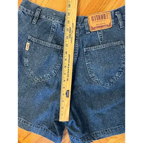 Vintage Blue Gitano Womens  Denim High Waisted Mom Walking Bermuda Shorts Size 14