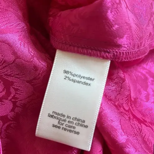 Torn By Ronny Kobo NWT Ronny Kobo Claire Hot Pink Halter Tank Top Silky Floral Cropped Blouse sz M