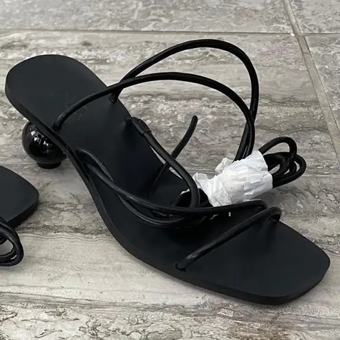 INC Chedel Lace-Up Ankle-T Sandals in Black, Size 5.5 New in Box $79.50