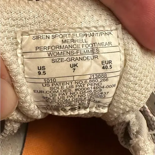 Merrell Women's Siren Sport Elephant/Pink Hiking Shoe | Style J13888 | Size 9.5