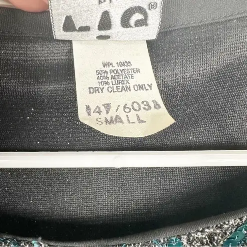 Vintage Rio Blouse Rainbow Sequin Shimmer Short Sleeve Shirt Size Small Pink