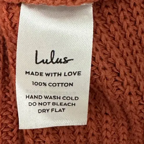 Lulus Knit Crop Top Rust Orange Sleeveless V Neck Twist Back Casual Medium