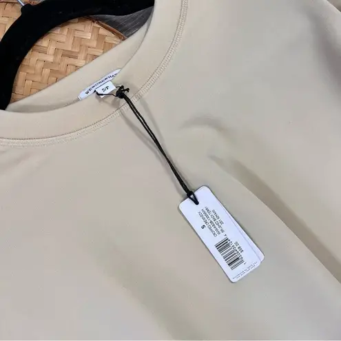 We Wore What Revolve  cropped crewneck sweatshirt khaki‎