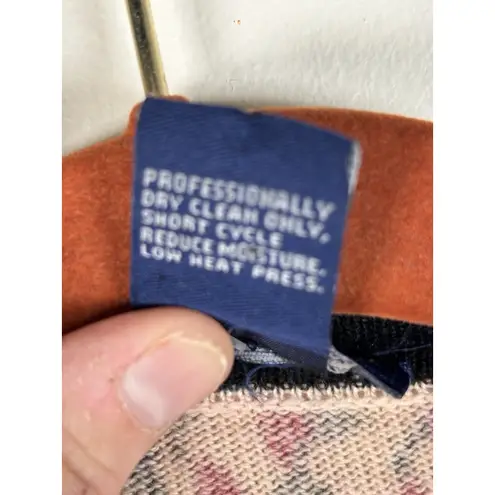 Doncaster Collection XL Red Green Silk/Cashmere Long Sleeve Cardigan Holidays