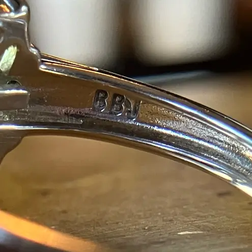 Natural Peridot Green Diamond Sterling Silver Ring Size 6