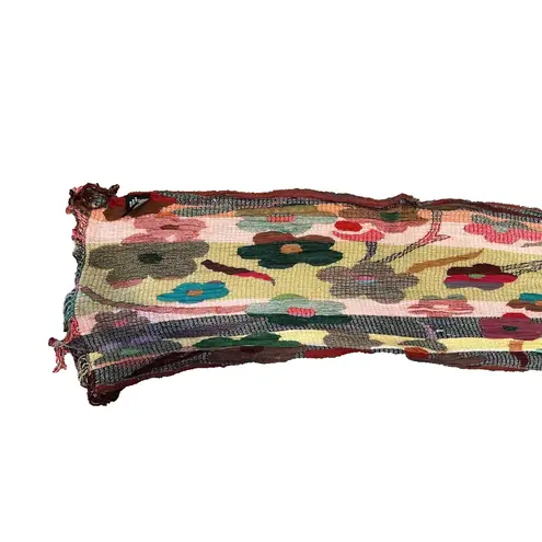 Tolani Viscose Multicolor Fringe Flower Floral 13"x77" Scarf Wrap Shaw Rectangle Green