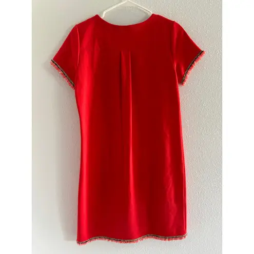 Jude Connally Dress Women XS Orange Ella Fringe Stretch Office Cocktail Event