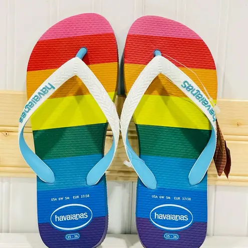 Havaianas  Rainbow Top Pride Flip Flop - Size 6 Women’s 5 Men Shoes New