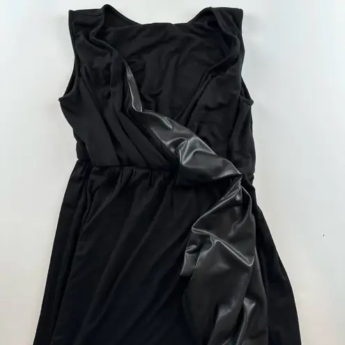 Casual Couture by Green Envelope faux wrap dress with faux leather flap Size M Size M
