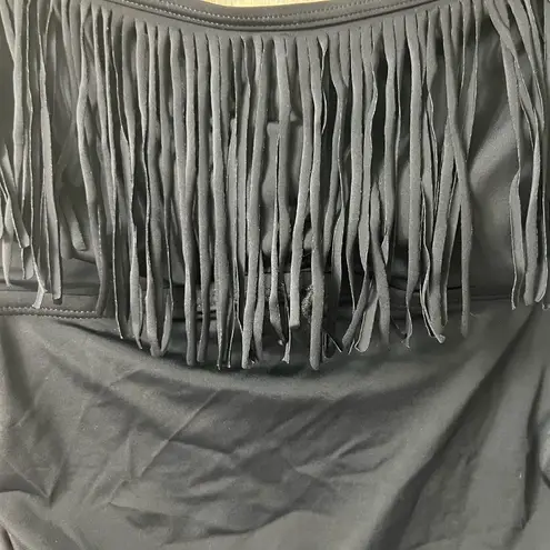 Swimsuits For All Fringe Bandeau One Piece Black Size 16