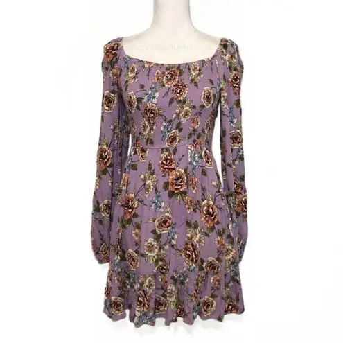 Xhilaration NWOT XS  Lilac Purple Floral Smocked Dress