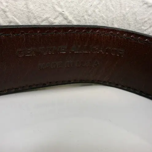 Vintage Chacon Black Alligator Belt Al Beres German Silver Buckle Size 36