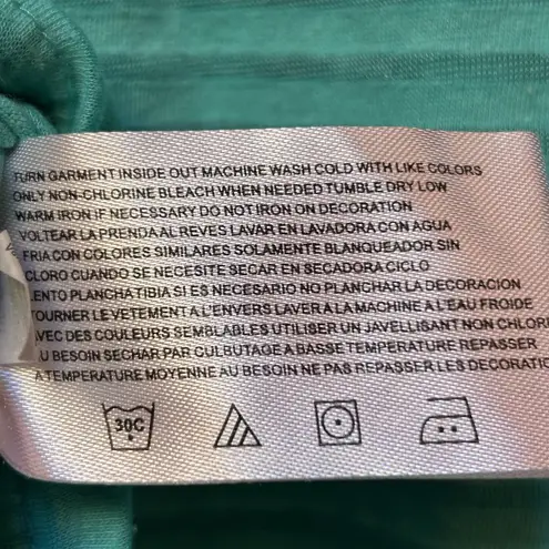 Vintage Y2K Fairy Boho Indie Teal Crochet Lace Sheer Henley Cami Top Size Large Green