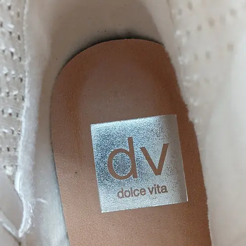 Dolce Vita Kirby Chunky Heel Ankle Boot Women's 6 Beige Western Shoes Cowgirl