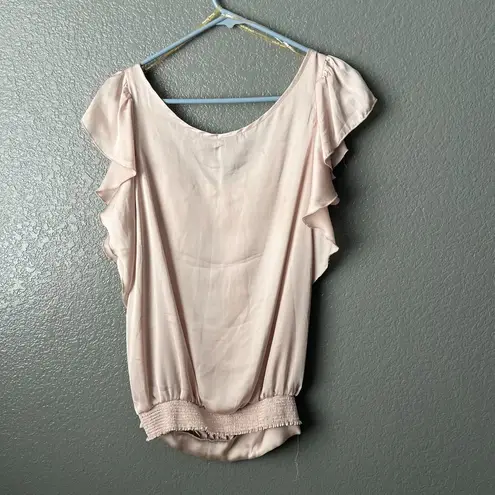 Poetry Elegant Blush Blouse with Ruffle Sleeves