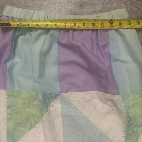 Vintage 60/70s MCM Midge Grant Patchwork Maxi Skirt Pastel Boho Cottage Fairy Size 10