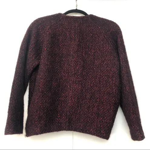 Isabel Marant Etoile Wool Tweed Sweater Deep V Neck Red Black