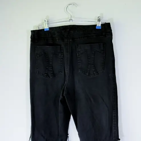 Tripp NYC Ripped Distressed High Rise Black Skinny Jeans Size 30 11 Goth Punk