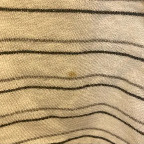 James Perse Hoodie Pullover Sweater Pocket Striped Gray and White Size Small