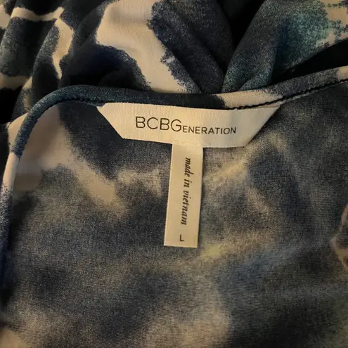 BCBGeneration Blue Tie-Dye Print Jumpsuit Size L