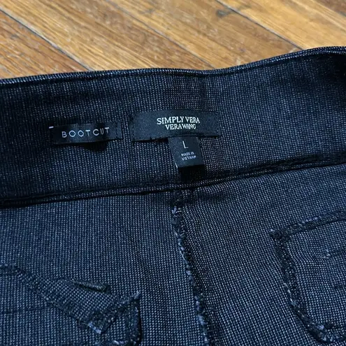 Simply Vera Vera Wang Womens Pull On Bootcut Pants, Lg Black