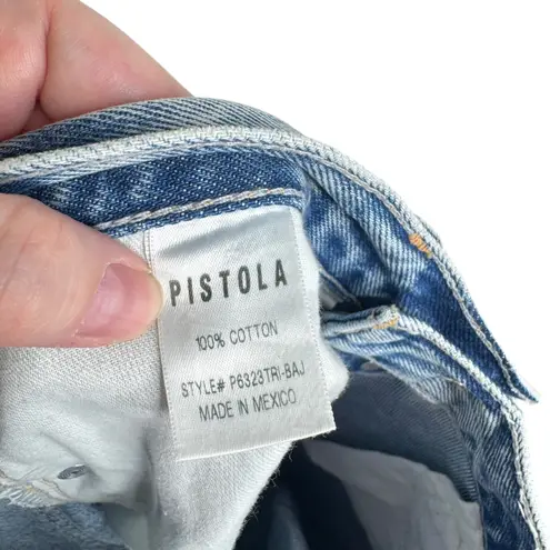 Pistola Cassie Cropped Raw Hem Distressed Hem Straight Leg Jeans 26 P6323TRI-BAJ